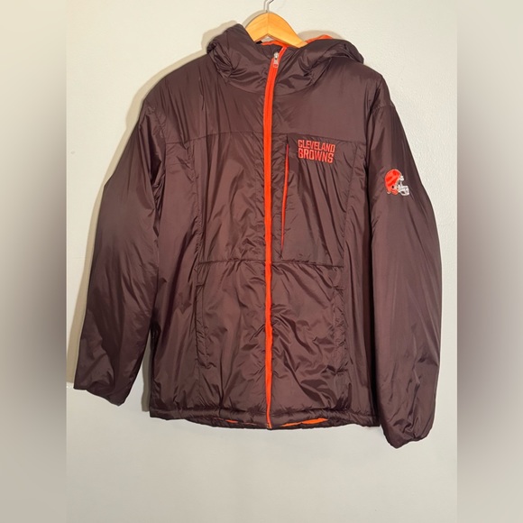 Cleveland Browns NFL Winter Puffer Hooded Jacket | Size Large Mens - Picture 1 of 3